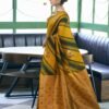 Yellow Banarasi Silk Woven Saree - Image 5