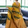 Yellow Banarasi Silk Woven Saree - Image 3
