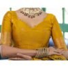 Yellow Banarasi Silk Woven Saree - Image 7