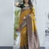 Yellow Banarasi Silk Woven Saree