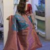 Blue Banarasi Silk Woven Saree - Image 4