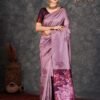 Mauve Banarasi Silk Woven Saree