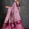 Mauve Banarasi Silk Woven Saree - Image 3