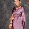 Mauve Banarasi Silk Woven Saree - Image 2