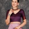 Mauve Banarasi Silk Woven Saree - Image 5