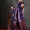 Blue Banarasi Silk Woven Saree - Image 3
