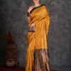 Yellow Banarasi Silk Woven Saree - Image 4