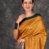 Yellow Banarasi Silk Woven Saree - Image 2