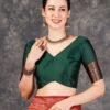 Maroon Banarasi Silk Woven Saree With Tassels - Image 5