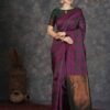 Magenta Silk Woven Banarasi Saree