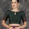 Magenta Silk Woven Banarasi Saree - Image 6
