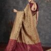 Brown Banarasi Silk Woven Saree With Tassels - Image 3