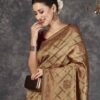 Brown Banarasi Silk Woven Saree With Tassels - Image 2