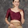 Brown Banarasi Silk Woven Saree With Tassels - Image 5