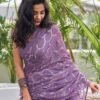 Dusty Lavender Georgette Sequence Saree - Image 2