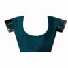 Rama Blue Georgette Plain Mirror Work Saree - Image 8