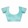 Pale Turquoise Net Plain Printed Saree - Image 8