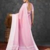 Light Pink Cotton Woven Banarasi Saree - Image 3