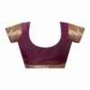 Deep Purple Organza Printed Woven Saree - Image 8