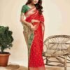 Red Silk Woven Paithani Saree - Image 3