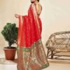 Red Silk Woven Paithani Saree - Image 4