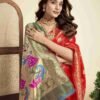 Red Silk Woven Paithani Saree - Image 5