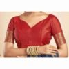 Navy Blue Silk Woven Paithani Saree - Image 7