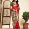 Red Silk Woven Paithani Saree - Image 3