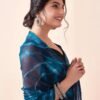 Blue Georgette Printed Ready to Wear Saree - Image 5