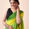 Ready to Wear Green Georgette Printed Saree - Image 6