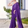 Ready to Wear Purple Georgette Printed Saree