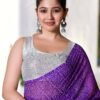 Ready to Wear Purple Georgette Printed Saree - Image 6