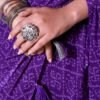 Ready to Wear Purple Georgette Printed Saree - Image 8