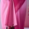 Ready to Wear Light Pink Georgette Plain Saree - Image 9