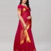 Red Gold Cotton Silk Saree | 807S1 - Image 3