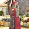 Ready To Wear Grey Cotton Printed Saree