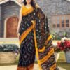 Ready To Wear Black Cotton Printed Saree - Image 7