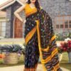 Ready To Wear Black Cotton Printed Saree - Image 6