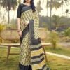 Ready To Wear Pastel Yellow Cotton Printed Saree - Image 3