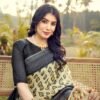 Ready To Wear Pastel Yellow Cotton Printed Saree - Image 5