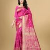 Rani Pink Jacquard Banarasi Silk Saree