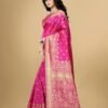 Rani Pink Jacquard Banarasi Silk Saree - Image 3