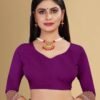 Wine Jacquard Banarasi Silk Saree - Image 5
