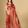 Red Jacquard Banarasi Silk Saree