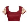 Maroon Jacquard Banarasi Silk Saree - Image 4