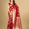 Red Jacquard Banarasi Silk Saree