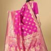 Rani Pink Jacquard Banarasi Silk Saree - Image 2