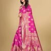 Rani Pink Jacquard Banarasi Silk Saree - Image 3