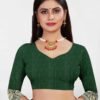 Green Jacquard Banarasi Silk Saree - Image 5