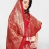 Red Jacquard Banarasi Silk Saree - Image 6